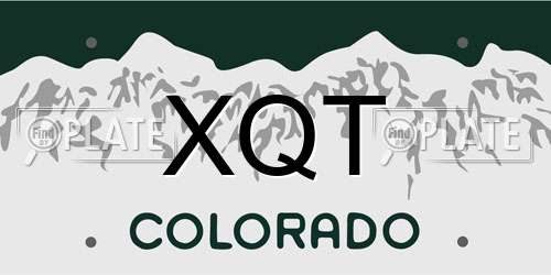 XQT Colorado License Plate