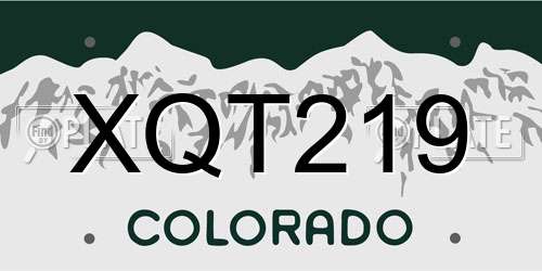 XQT219 Colorado License Plate