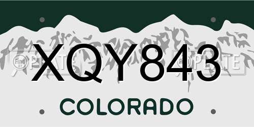 XQY843 Colorado License Plate