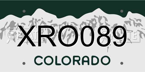 XRO089 Colorado License Plate
