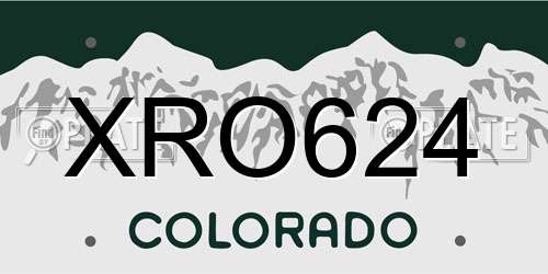 XRO624 Colorado License Plate