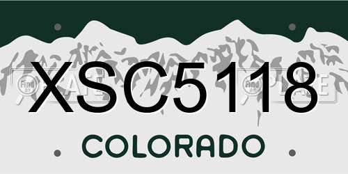 XSC5118 Colorado License Plate
