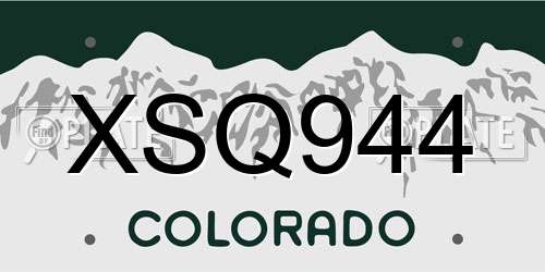 XSQ944 Colorado License Plate