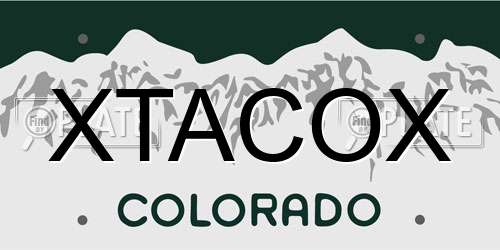 XTACOX Colorado License Plate