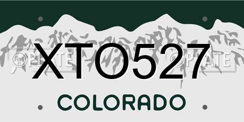 XTO527 Colorado License Plate