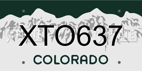XTO637 Colorado License Plate