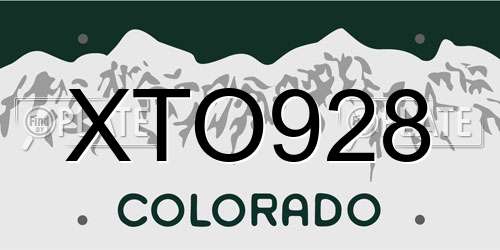 XTO928 Colorado License Plate