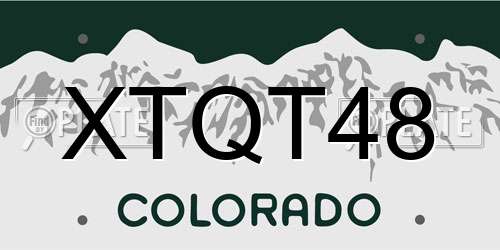 XTQT48 Colorado License Plate