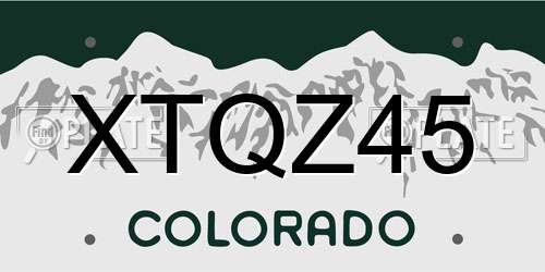 XTQZ45 Colorado License Plate