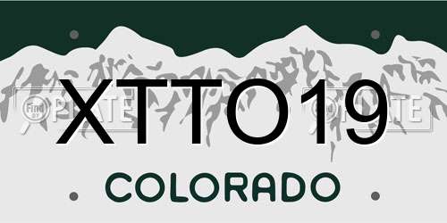 XTTO19 Colorado License Plate
