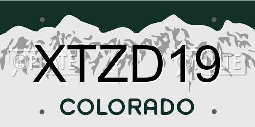 XTZD19 Colorado License Plate