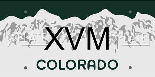 XVM Colorado License Plate