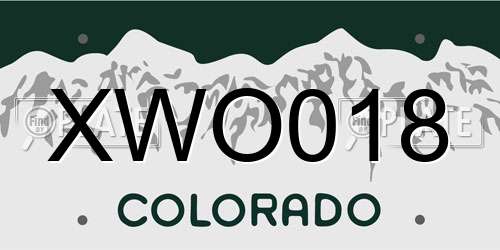 XWO018 Colorado License Plate