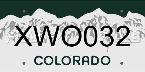 XWO032 Colorado License Plate