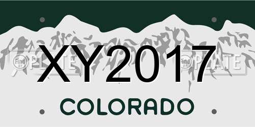 XY2017 Colorado License Plate