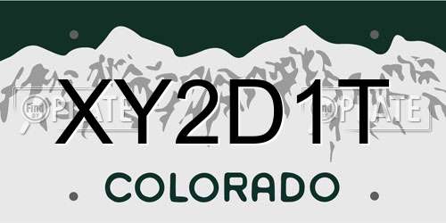 XY2D1T Colorado License Plate