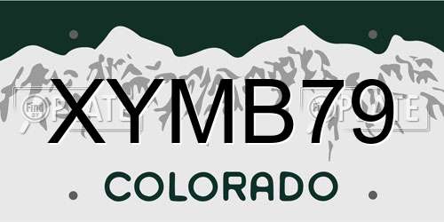 XYMB79 Colorado License Plate