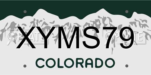 XYMS79 Colorado License Plate