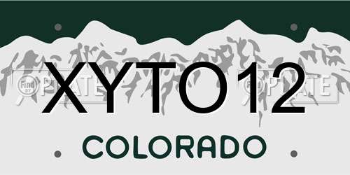 XYTO12 Colorado License Plate