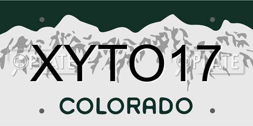 XYTO17 Colorado License Plate