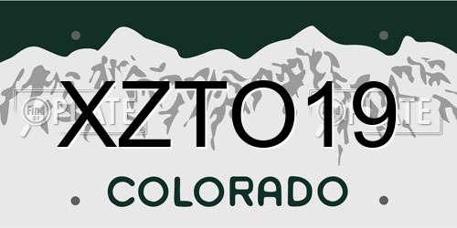 XZTO19 Colorado License Plate