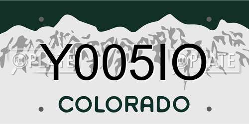 Y005IO Colorado License Plate