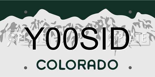 Y00SID Colorado License Plate