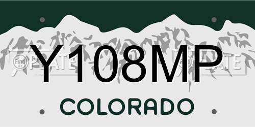 Y108MP Colorado License Plate
