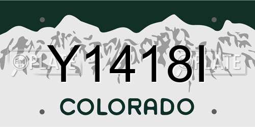 Y1418I Colorado License Plate