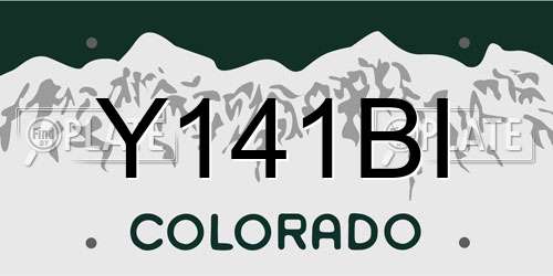 Y141BI Colorado License Plate