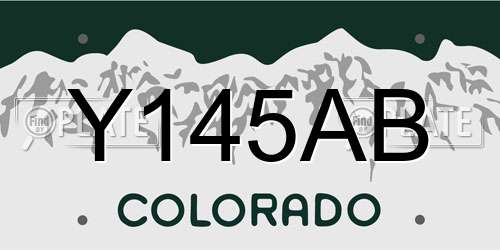 Y145AB Colorado License Plate