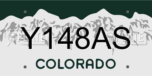 Y148AS Colorado License Plate