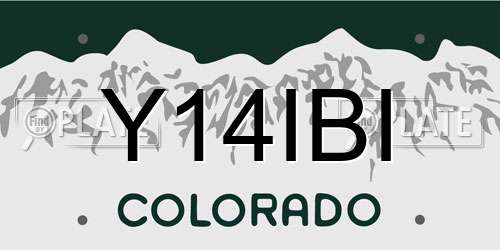 Y14IBI Colorado License Plate