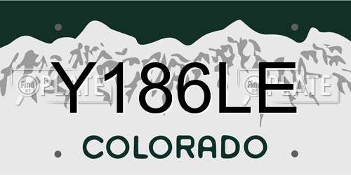Y186LE Colorado License Plate