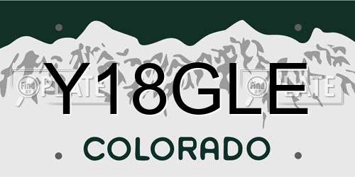 Y18GLE Colorado License Plate