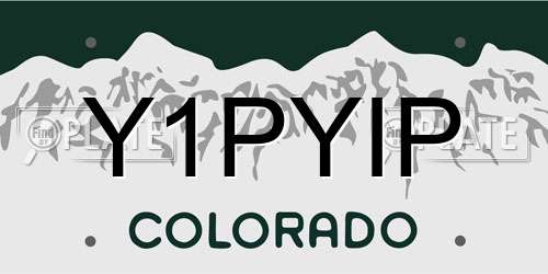 Y1PYIP Colorado License Plate
