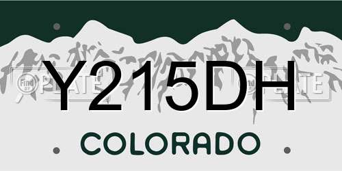Y215DH Colorado License Plate