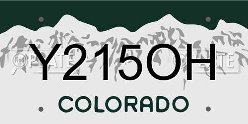 Y215OH Colorado License Plate