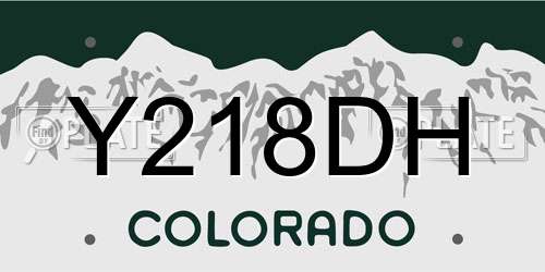 Y218DH Colorado License Plate