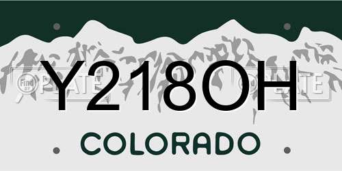 Y218OH Colorado License Plate
