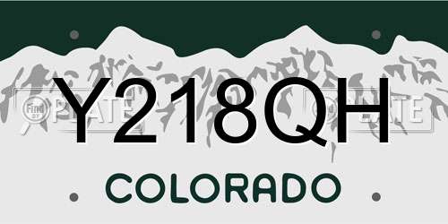 Y218QH Colorado License Plate