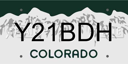 Y21BDH Colorado License Plate