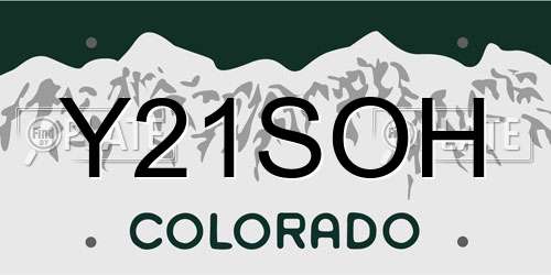Y21SOH Colorado License Plate