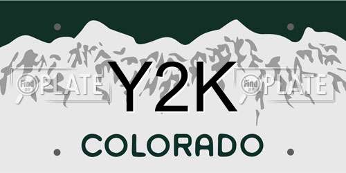 Y2K Colorado License Plate