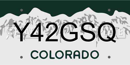 Y42GSQ Colorado License Plate