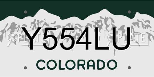 Y554LU Colorado License Plate