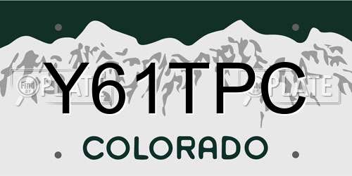 Y61TPC Colorado License Plate