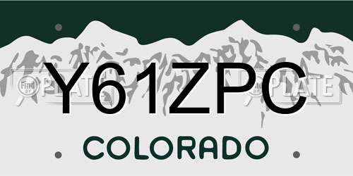Y61ZPC Colorado License Plate