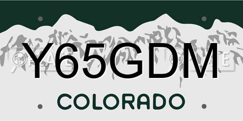 Y65GDM Colorado License Plate