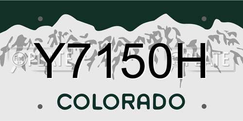 Y7150H Colorado License Plate